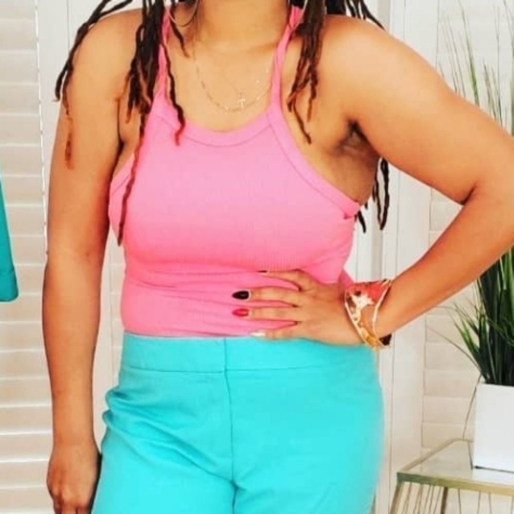 Ribbed Bodysuit (Pink)
